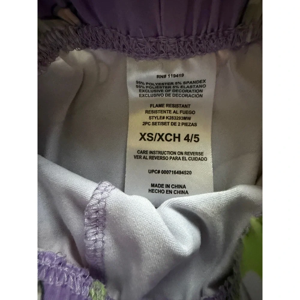 Squishmallows Girls Pajama Set XS 4/5 Boxy Top with Shorts & Gem Accent‎ Buttons